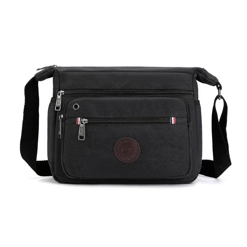 Men Canvas Crossbody Bags Travel Casual Good Qualtiy Outdoor Handbag Travel School Retro Tote Zipper Messenger Bag Shoulder Bag