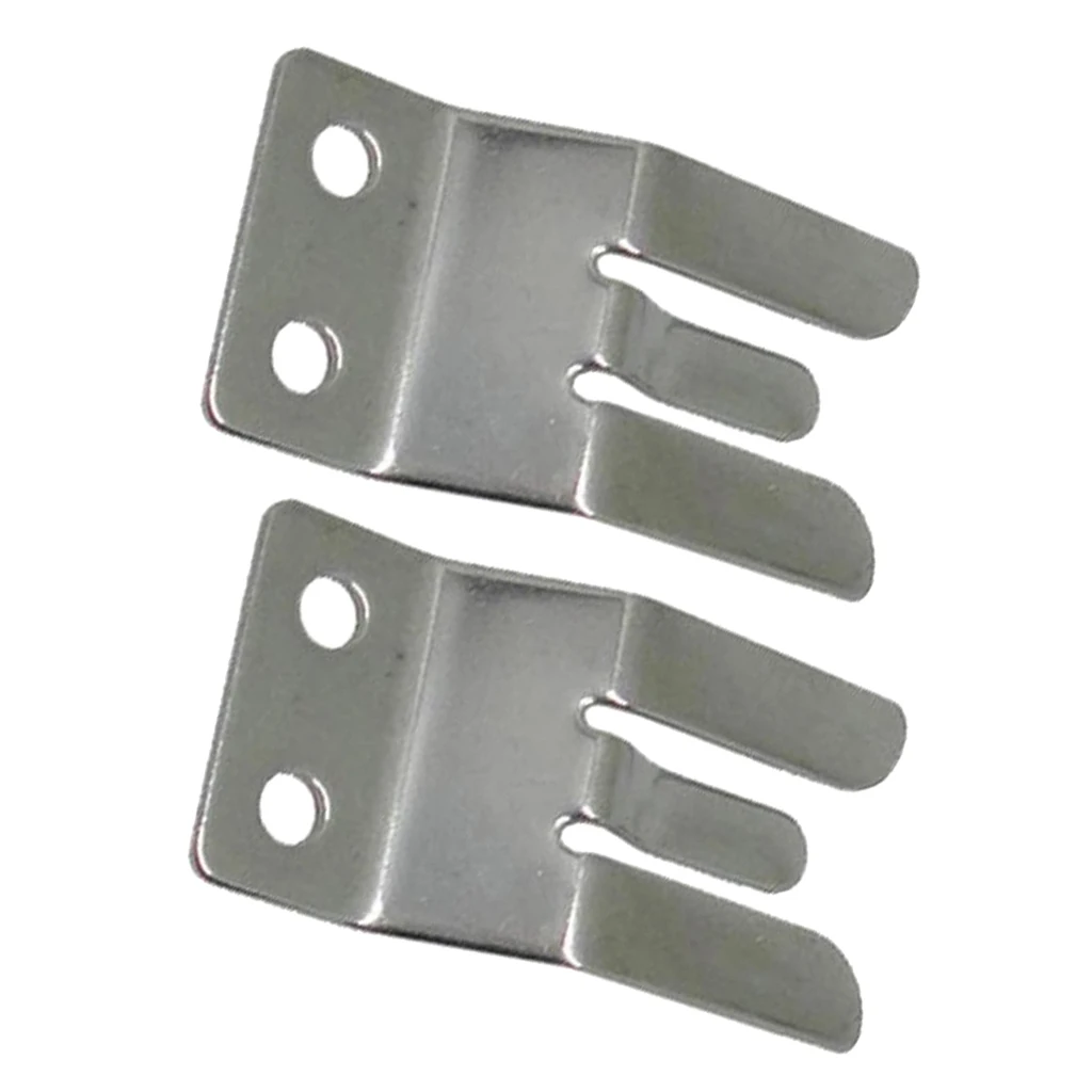 2 x Stainless Steel One-Piece Microphone Clip Hailers VHF CB Radio Mic Clamp