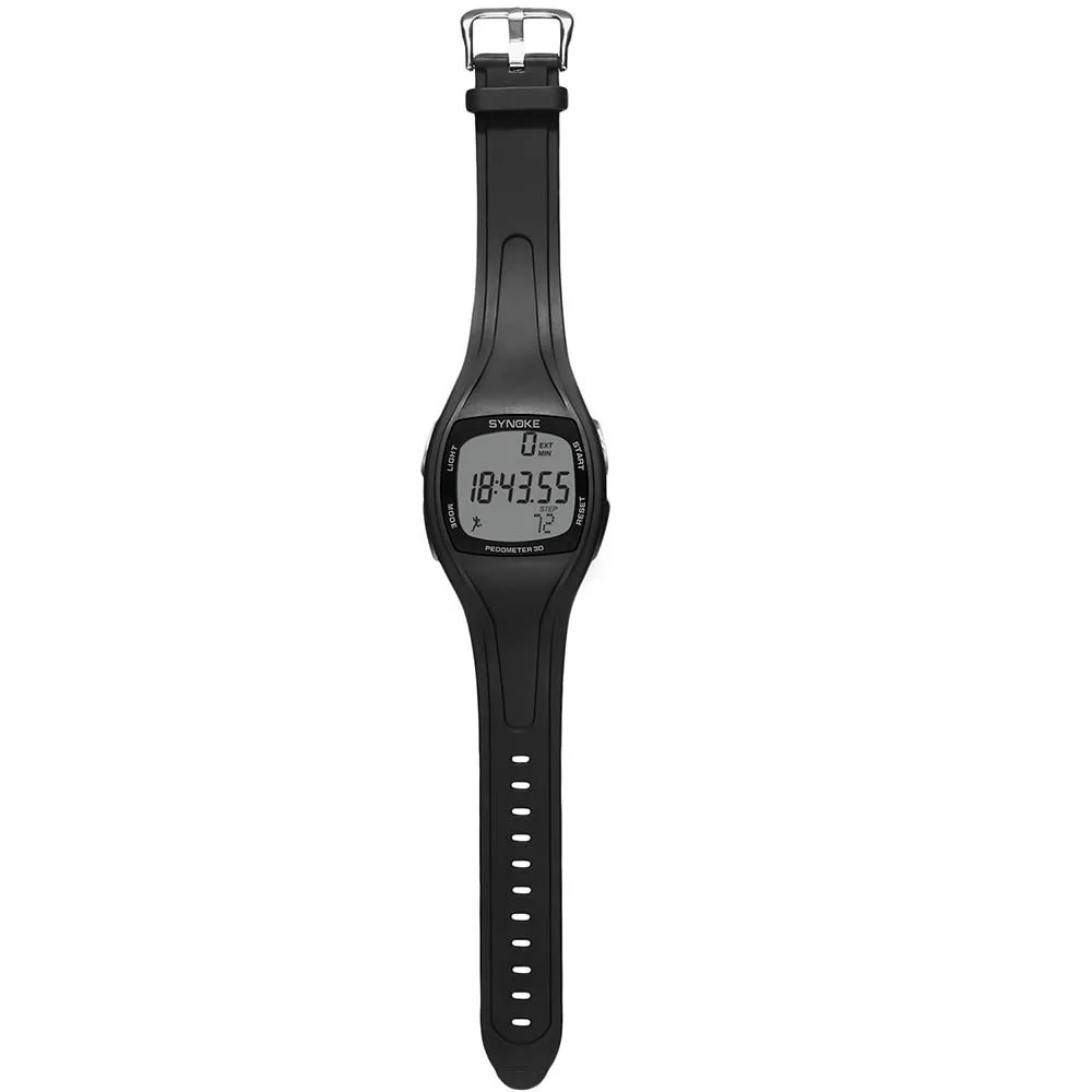 SYNOKE секундомер часы спортивные часы для мужчин калорий шагомер Хронограф Открытый наручные 50 м водонепроницаемый reloj led hombre# N03