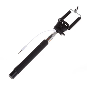 

New Extendable Handheld Selfie Stick With Remote Shutter Button 3.5mm Cable Wired Selfie Monopod For Android IOS Phone IY391