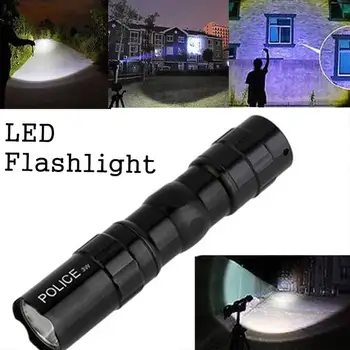 

LED Flashlight Torch Emergent Lamp Portable Durable SuperBright 3W Black Waterproof Climbing Outdoor Sporting Tactical Military
