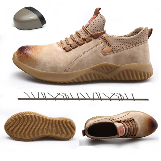 Steel Toe Cap Safety Shoes Outdoor Waterproof Non-slip Retro Boots Men's Shoes Fashion Indestructible Shoes Designer Work Shoes