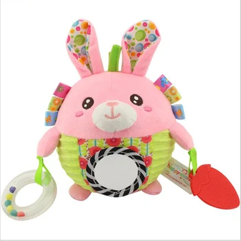 

Cute Baby Newborns Bed Stroller Hanging Toys Teether Baby Rattle Mobiles Plush Animal Pram Toys Early Education Boy Girl Kids