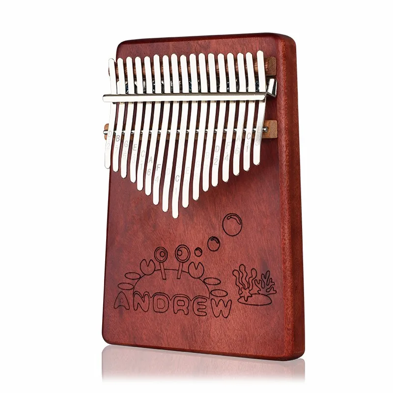 

Andrew 17 Keys Kalimba Thumb Piano High-Quality Mahogany Body Musical Instrument With Learning Book Tune Hammer