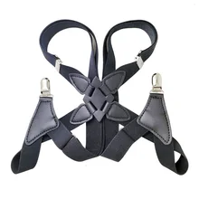 1 шт. подтяжки мужские широкие регулируемые четыре клип на X-Back эластичные черные подтяжки