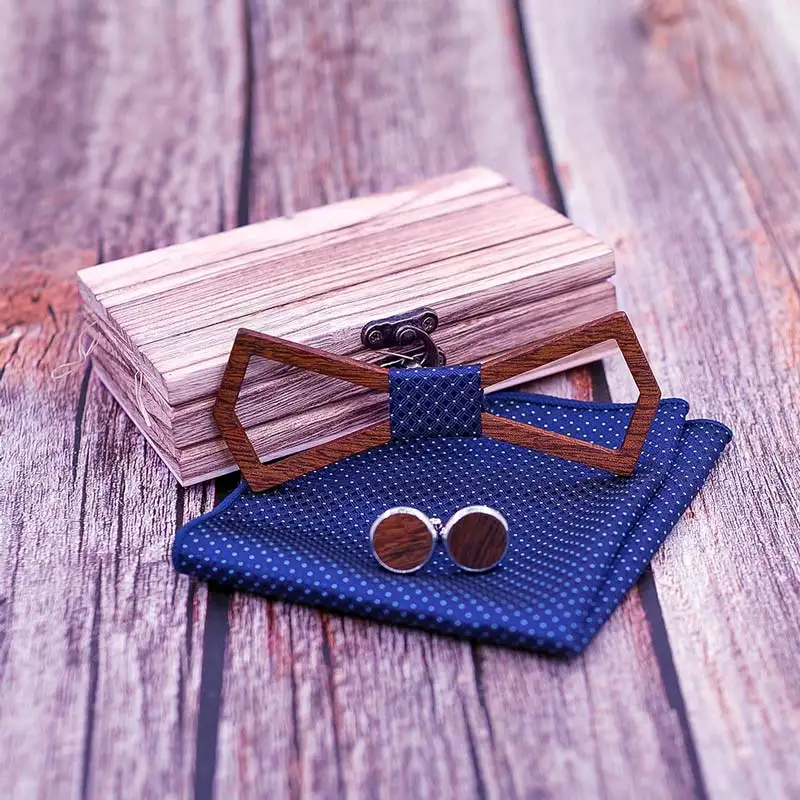 Set Papillon In Legno E Fazzoletto Papillon Cravatta Cravatta Cravatta Homme Noeud Papillon Corbatas Hombre Pajarita Regalo Per Uomo Natale