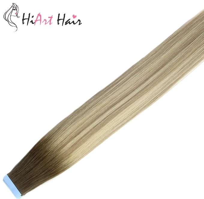 HiArt 2,5 г/шт. волосы для наращивания на ленте, человеческие волосы remy Balayage, волосы для наращивания на двойной ленте, прямые волосы для наращивания 1" 20" 22" - Цвет: HPS