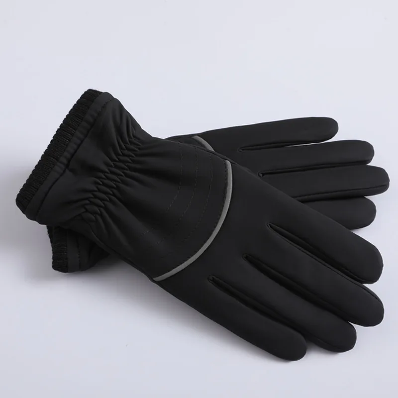 Winter New Thermal Gloves Men Motorcycle Touchscreen Anti-Wind And Cold Thicken Plus Velvet Driving Reflective Gloves WM001