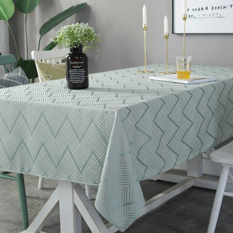 Nordic High Quality Jacquard Table Cloth Waterproof Wave Design Dining Table Cover Dust Covers Home Textile Tafelkleed ZC082