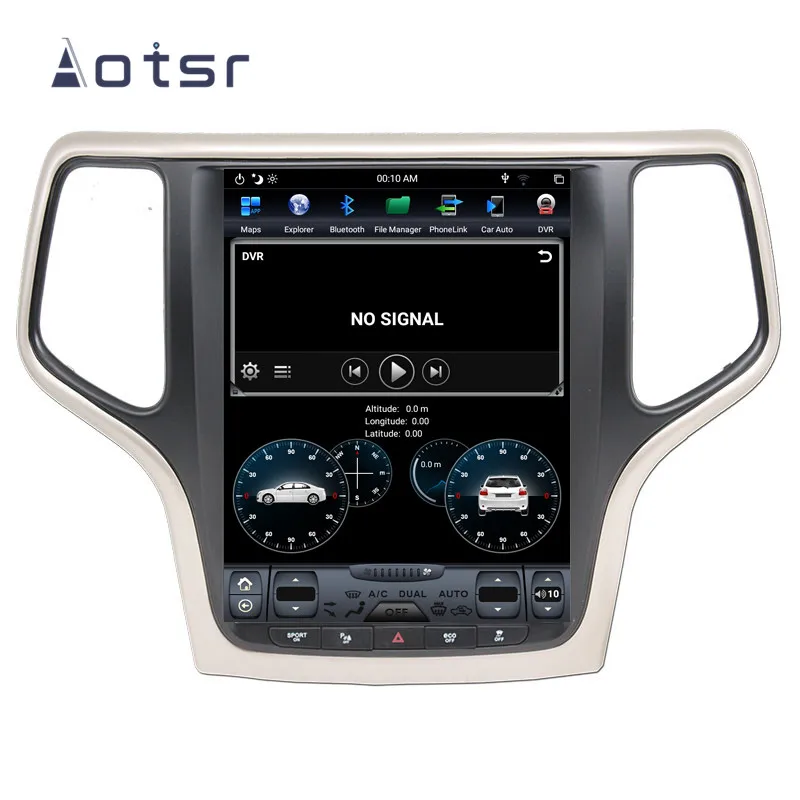 Best Aotsr Tesla 10.4“ Vertical screen Android 8.1 Car DVD player GPS For Jeep Grand Cherokee 2014-2018 built in carplay Bluetooth 2