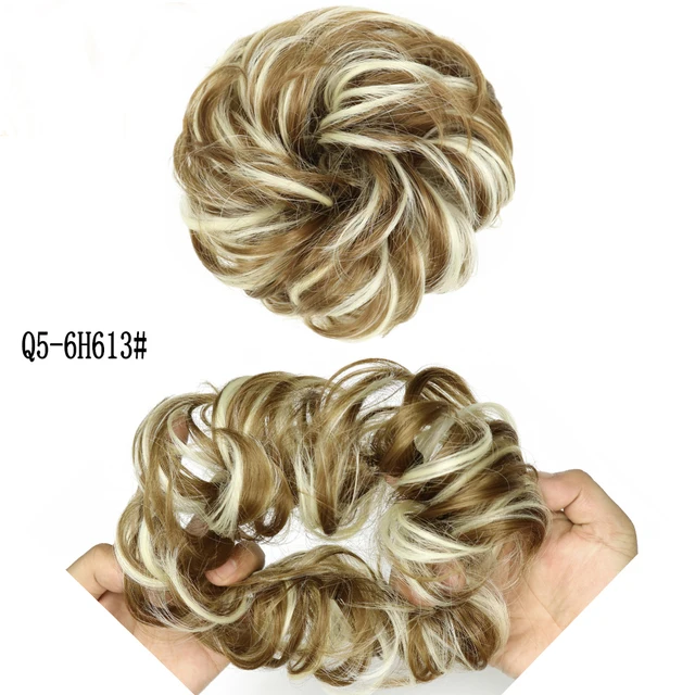 MERISIHAIRHair Extensions Wavy Curly Messy Hair Bun Extensions Donut Hair Chignons Hair Piece Wig Hairpiece headwear rings ring 6H613