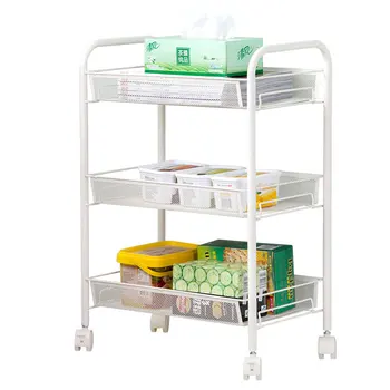 

Kitchen racks floor pulleys removable trolleys multi layer storage items refrigerator side shelves