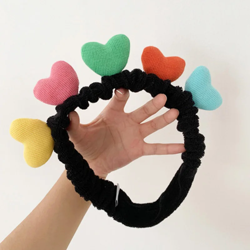 30 шт./лот DIY простой мульти с сердцем персикового цвета радуги повязки на голову эластичность стирка уход за кожей лица ободки для волос Инструменты для укладки волос аксессуар HA1752