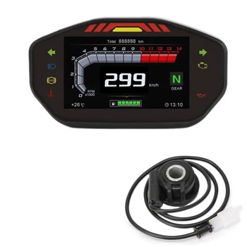 

Universal Motorcycle LCD Digital Speeeter TFT Moto Oeter with 6 Gear Backlight and Sensor B, for 1,2,4 Cylinders