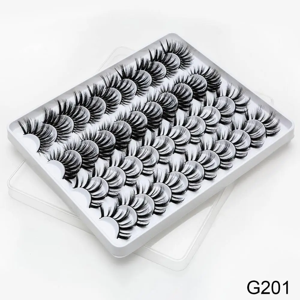 G201 SEXYSHEEP 5/20 пар 3D норковые накладные ресницы натуральные длинные накладные ресницы Объемные Накладные ресницы Макияж Наращивание ресниц - Цвет: G201