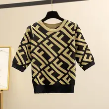 New Jersey Spring Summer Pullover Women Dress Short Sleeve Round Collar High Waist Short Slim Top