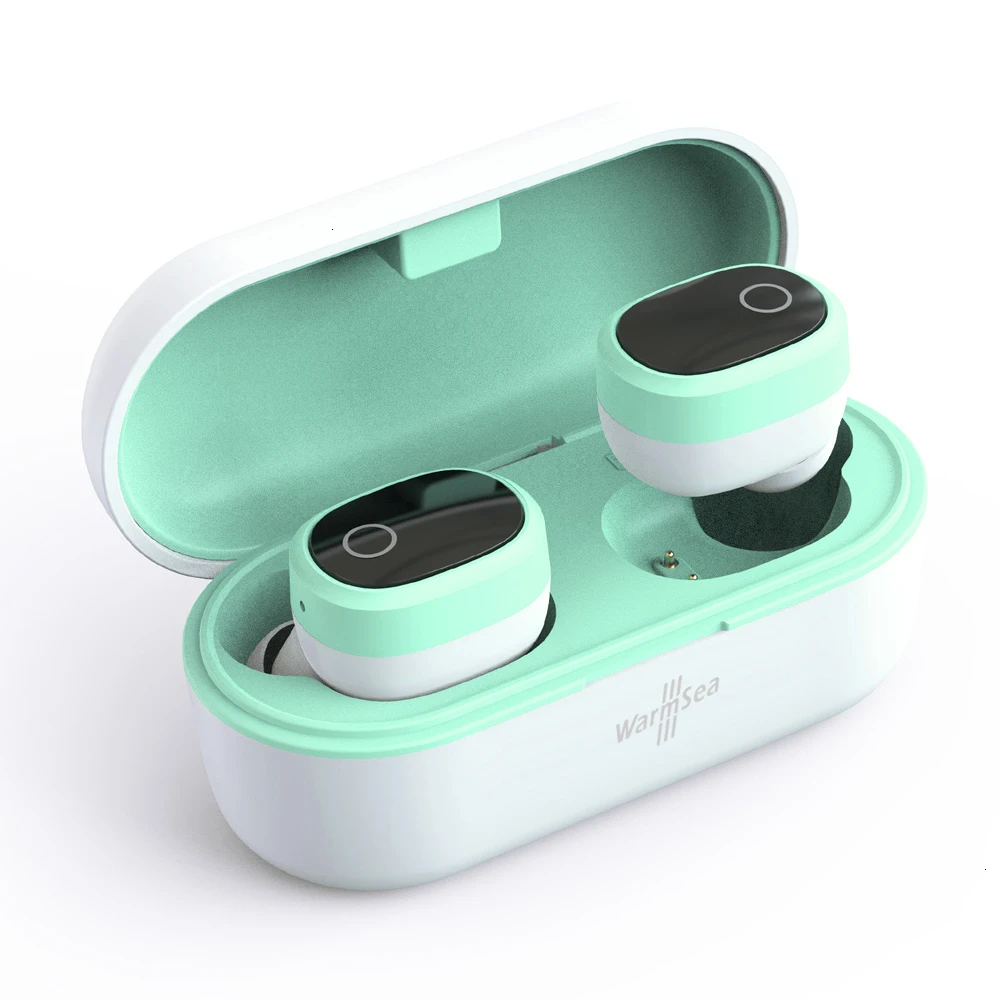 Green Наушники WarmSea TWS Bluetooth 5,0, отличное качество звука, беспроводные наушники, гарнитура, спортивные наушники - Цвет: Green