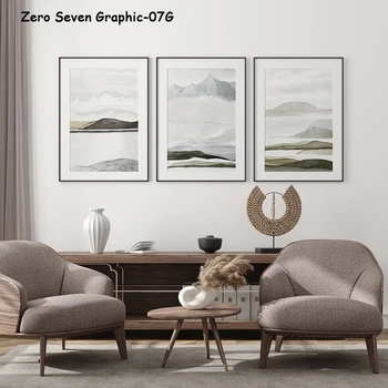 

Canvas Poster And Print Abstract Painting Watercolor Landscape Mountain And River Modern Home Decoration Wall Art Pictures