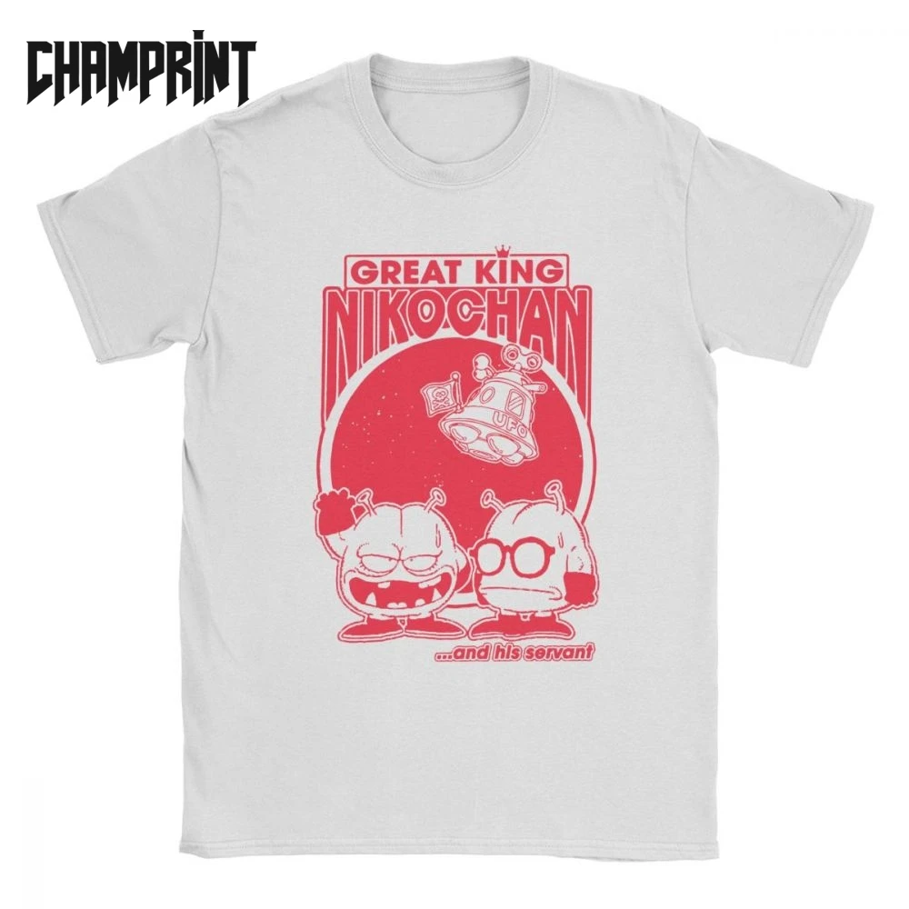 

Evil King Nikochan Arale T Shirts Men Pure Cotton Casual T-Shirts Dr Slump Toriyama Anime Manga 90s Cute 80s Tee Short Sleeve