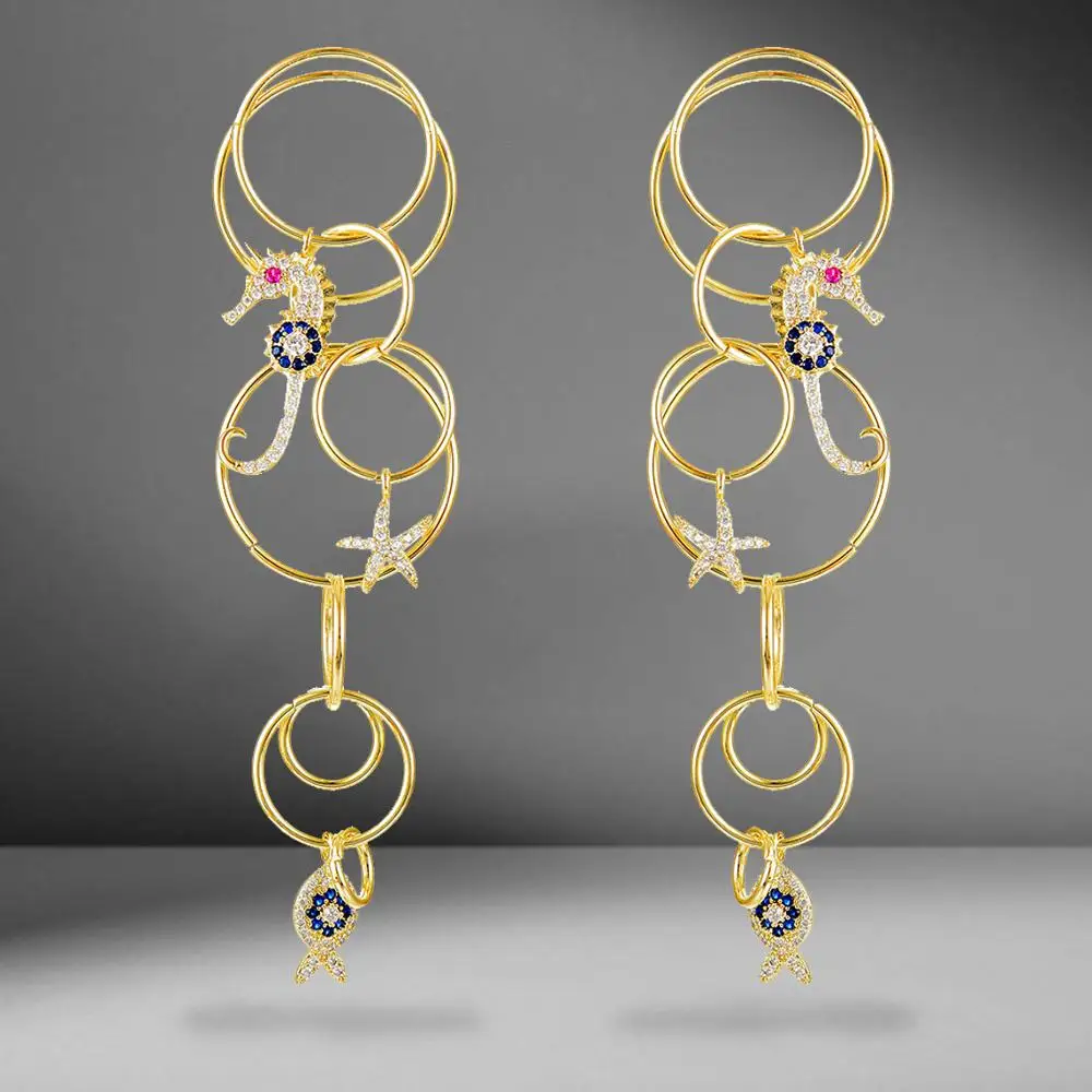 

GODKI Ocean Collection Charms 2019 Trendy Full AAA Cubic Zircon CZ Engagement Party African Dress Earring Fashion Jewelry Women