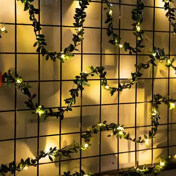 

2M/5M LED Artificial Plants String Light Green Leaf Ivy Vine Fairy Light String Maple Leaves Lamp Garland DIY Home Decoration