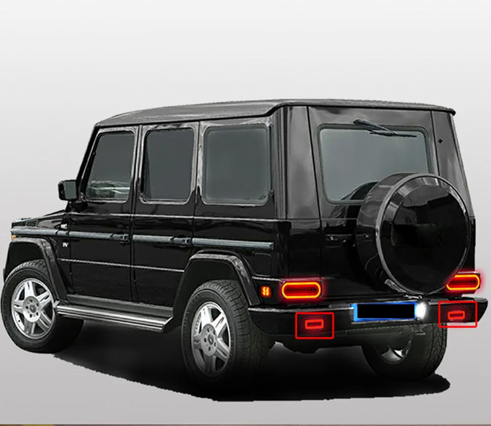 Дымчатый объектив для заднего бампера G class w463 светодиодный liights для G wagon G350 G500 G63 G65 задний бампер светодиодный противотуманный фонарь поворотный светодиодный фонарь