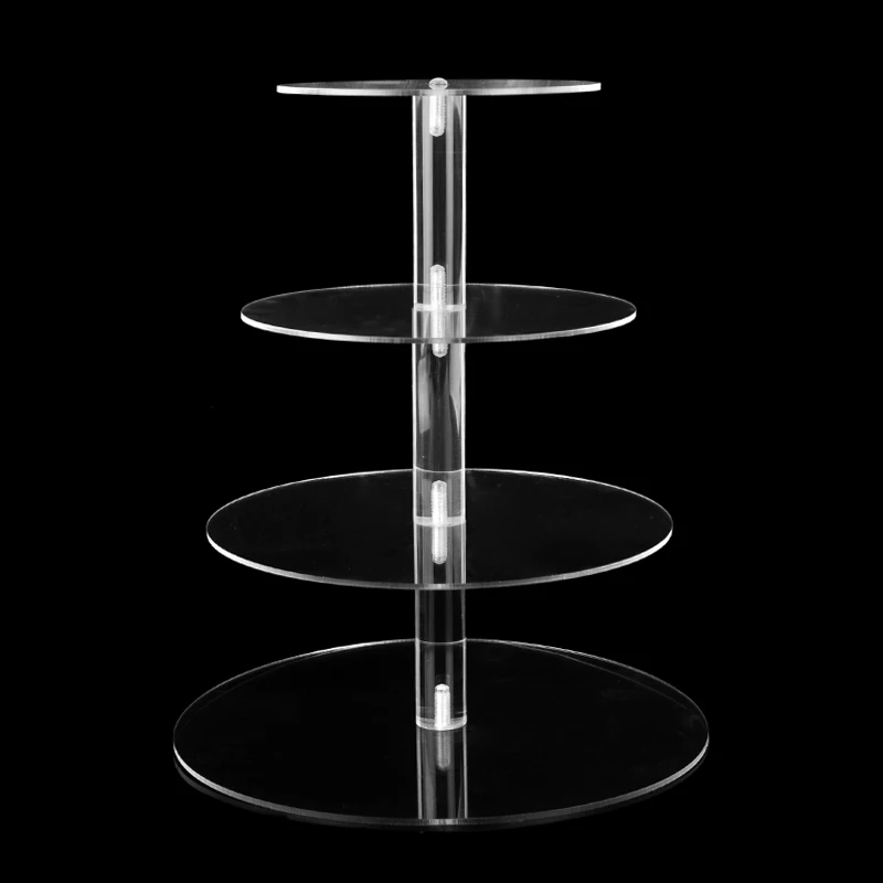  Cake Holder Round Acrylic 3/4 Tier Cupcake Cake Stand Assemble and Disassemble Home Birthday Tools 