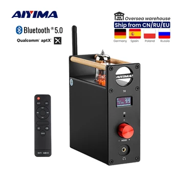 AIYIMA-T8 블루투스 프리 앰프, 디코더 튜브 증폭기, HIFI 오디오 프리앰프 헤드폰 앰프, USB DAC 광 동축 RCA 입력