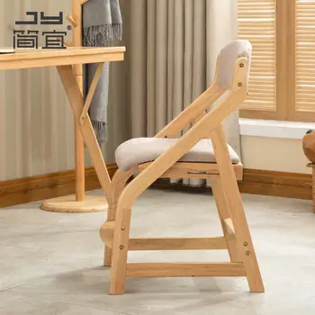 

Student Chair Child Study Chair Solid Wood Adjustable Orthopedic Chair Home Desk Chair Study Writing Chair