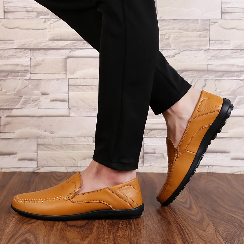 Chaussure homme/мужская повседневная кожаная обувь; Роскошные Брендовые мужские модные лоферы; Мокасины без шнуровки; обувь для вождения; sapatos masculino I