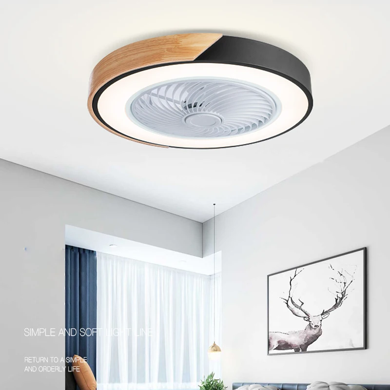 

LED Fans Invisible Leaves Ultra-thin Ceiling Fan Lights Dimming Remote Control Modern Smart Living Room Bedroom Ceiling La