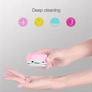 

Sonic Vibration Face Brush Cleaning Silicone Facial Cleaner Ems Led Photon Face Massager Skin Rejuvenation Acne Removel