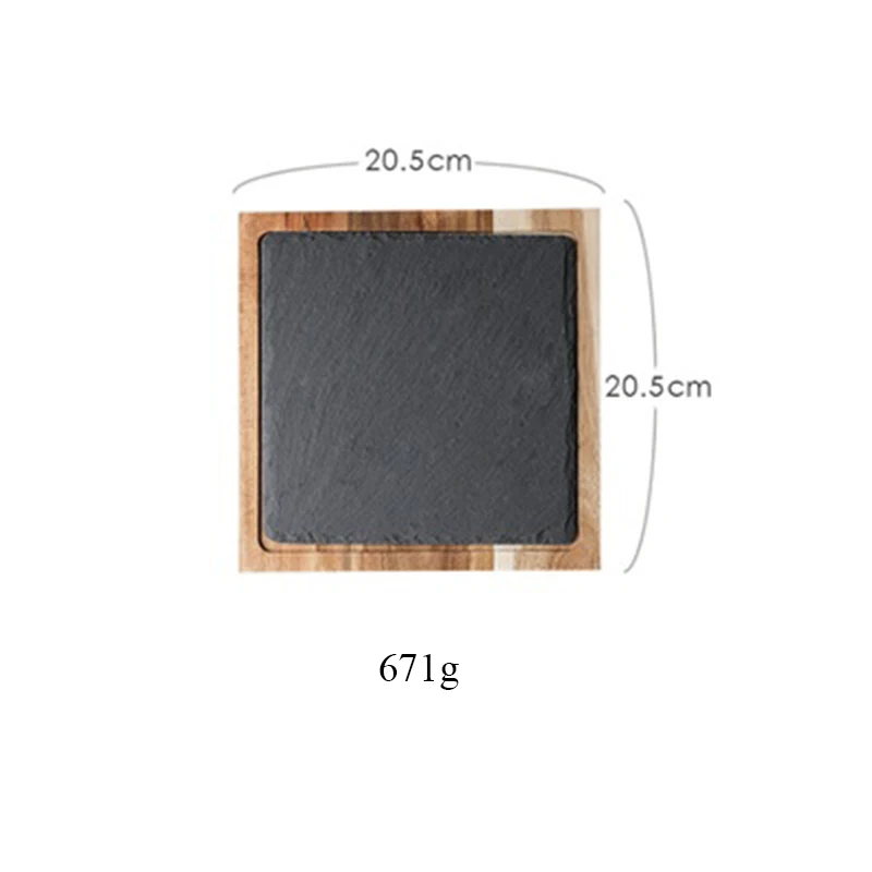 Square Поднос из цельного дерева черный из цельного дерева Западная пищевая тарелка рок тарелка из акации деревянная тарелка Западная еда японская пищевая тарелка для закуски десерт - Цвет: Square