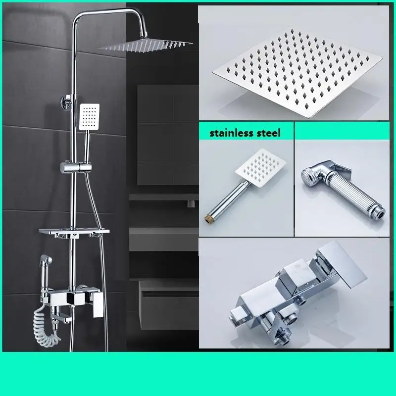 Number 9 Regendouche Choveiro Painel Douchette Black Duschset Duschsystem Banheiro Ducha Dusche Chuveiro Eletrico Douche Bathroom Shower - Цвет: Number 9