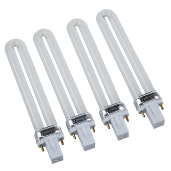 

9w Uv Lamp Light Bulb Tube Gel Nail Art Dryer, Set of 4