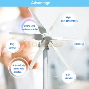 

High Efficient 800w Free Energy Horizontal Windmill 6 Blades Wind Turbine Generator 12v 24v WithController Poland warehouse Fast