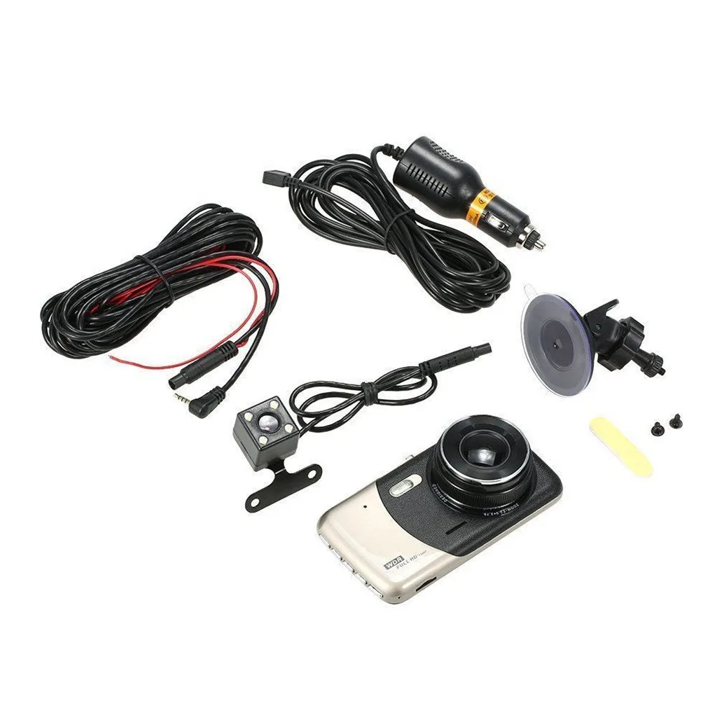 Dash Cam двойной объектив Full HD 1080P " ips автомобиль DVR камера Передняя+ Задняя камера ночного видения видео рекордер g-сенсор режим парковки WDR