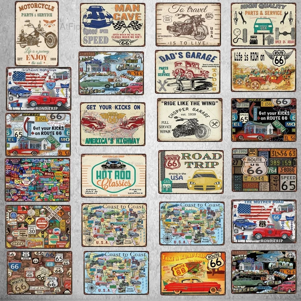 Moto Oil Garage Metal Plate Classic Tire Poster Shabby Chic Metal Painting Wall Home Art Decor Cuadros 30X20Cm