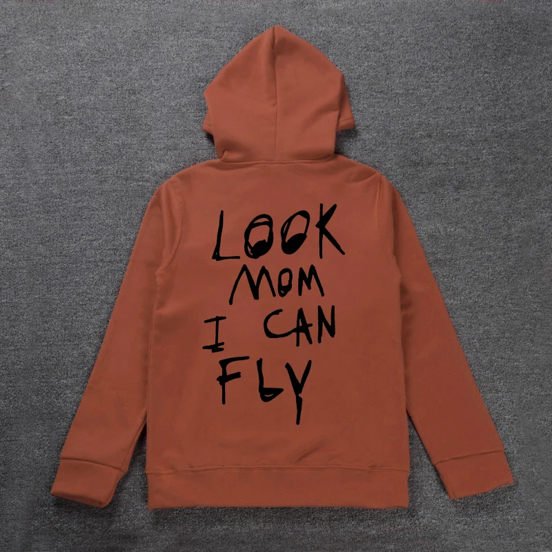 Новинка, брендовые толстовки с капюшоном с надписью «I Can Fly Mom», толстовки с капюшоном и принтом Трэвиса Скотта, уличная одежда в стиле хип-хоп