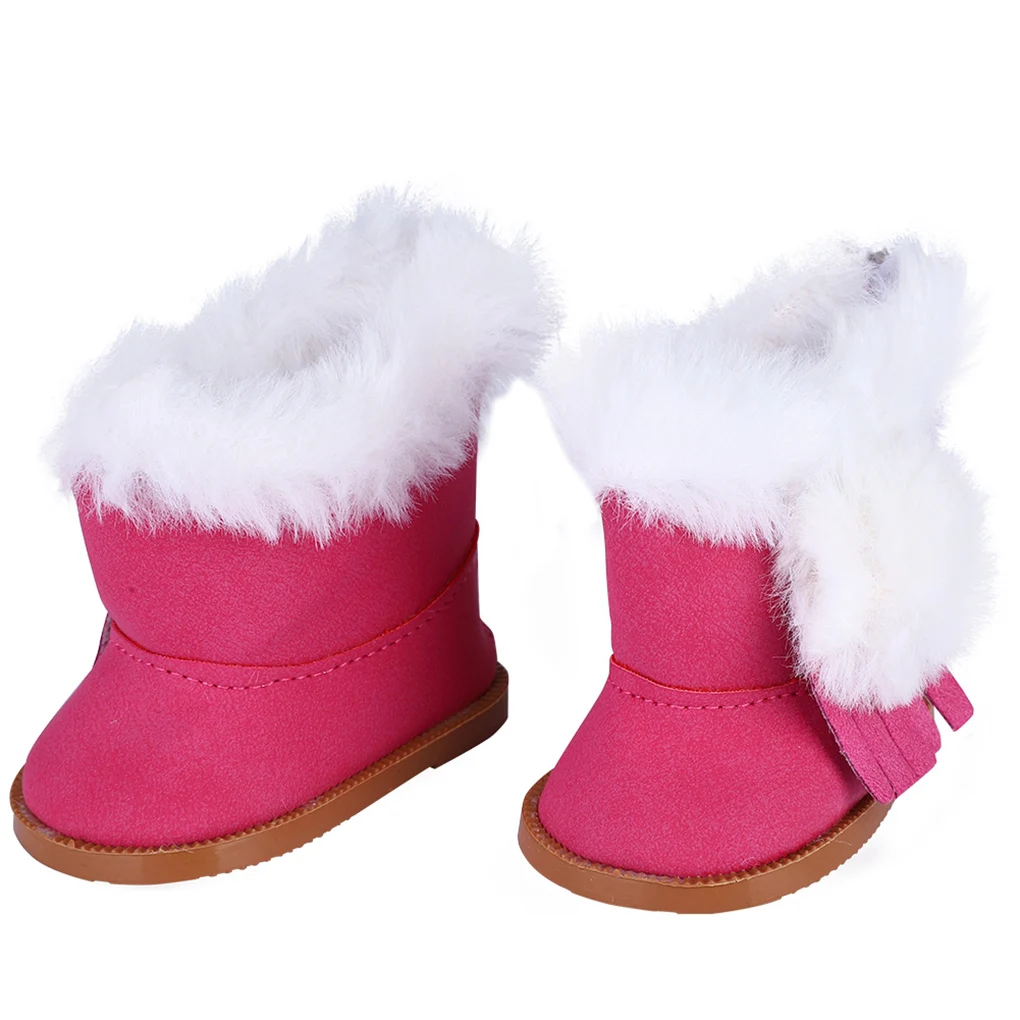 1 пара плюшевой кукольной зимней обуви толстые зимние сапоги подходят для 18 дюймов девушки кукла обувь аксессуары