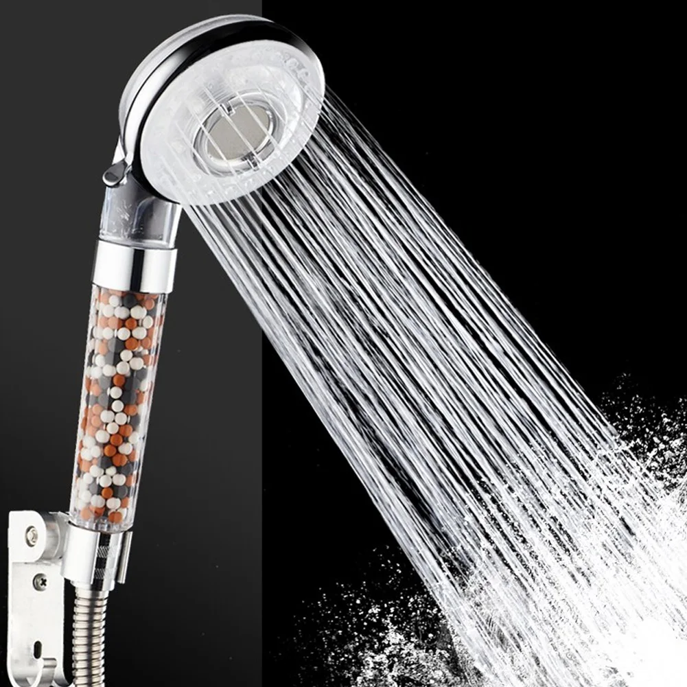 Прочный Универсальный высокого давления четыре типа душевая головка многофункциональные Водосберегающие минеральные шарики спрей для воды