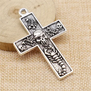 

free shipping 5pcs 43x67mm antique silver Scorpion cross charms diy retro jewelry fit Earring keychain hair card pendant