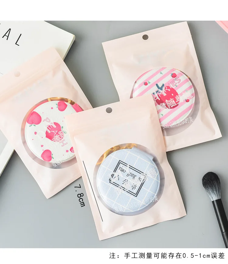 Cute Portable Double-Sided Folding Small Mirror Girl'S Carry-on Cosmetic Mirror Students Hipster Mini-Style Leather Dressing Mir