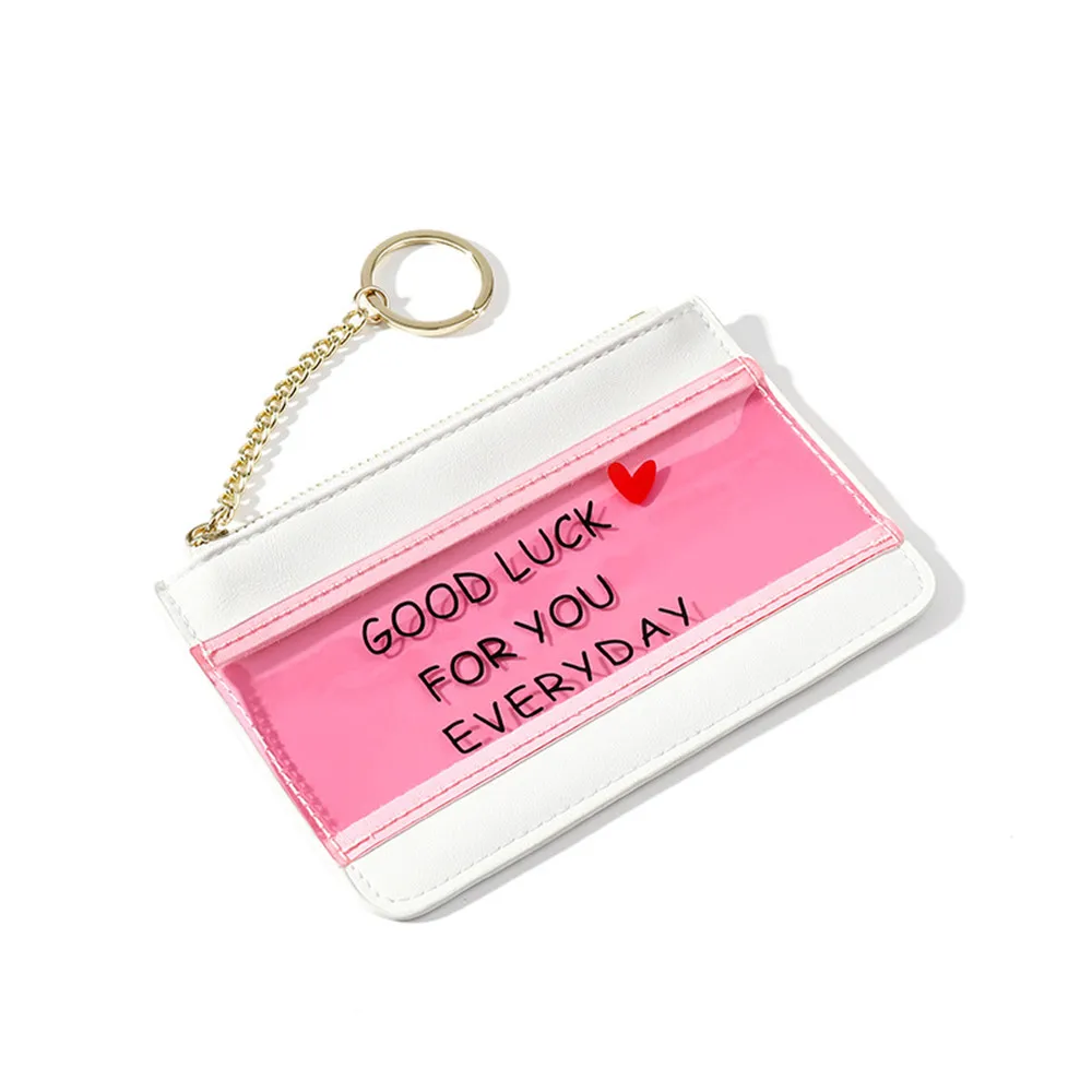 

Women Wallet Stylish And Transparent Zipper Money Wallets Jelly Skin Coin Card Package Lady Purse PVC Holder Clutch