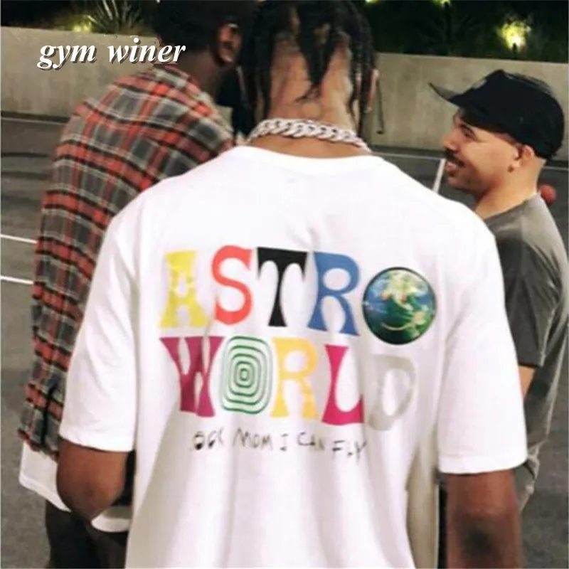 Мужская и женская футболка в стиле хип хоп с надписью Travis Scotts ASTROWORLD Harajuku новинка