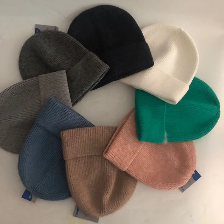 

Casual New Winter Hat Solid Wool Warm Beanies Hats For Children Spring Hip-hop Cap Knitted hat Skullies Beanies Hat For Children