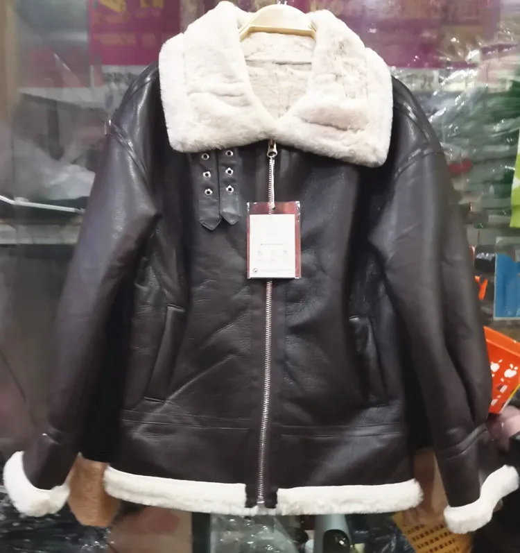 Leather Jacket Women Short Plus Thick Velvet PU Leather Jacket Motorcycle Jackets Women's Winter Faux Lambs Fur Coat Coats