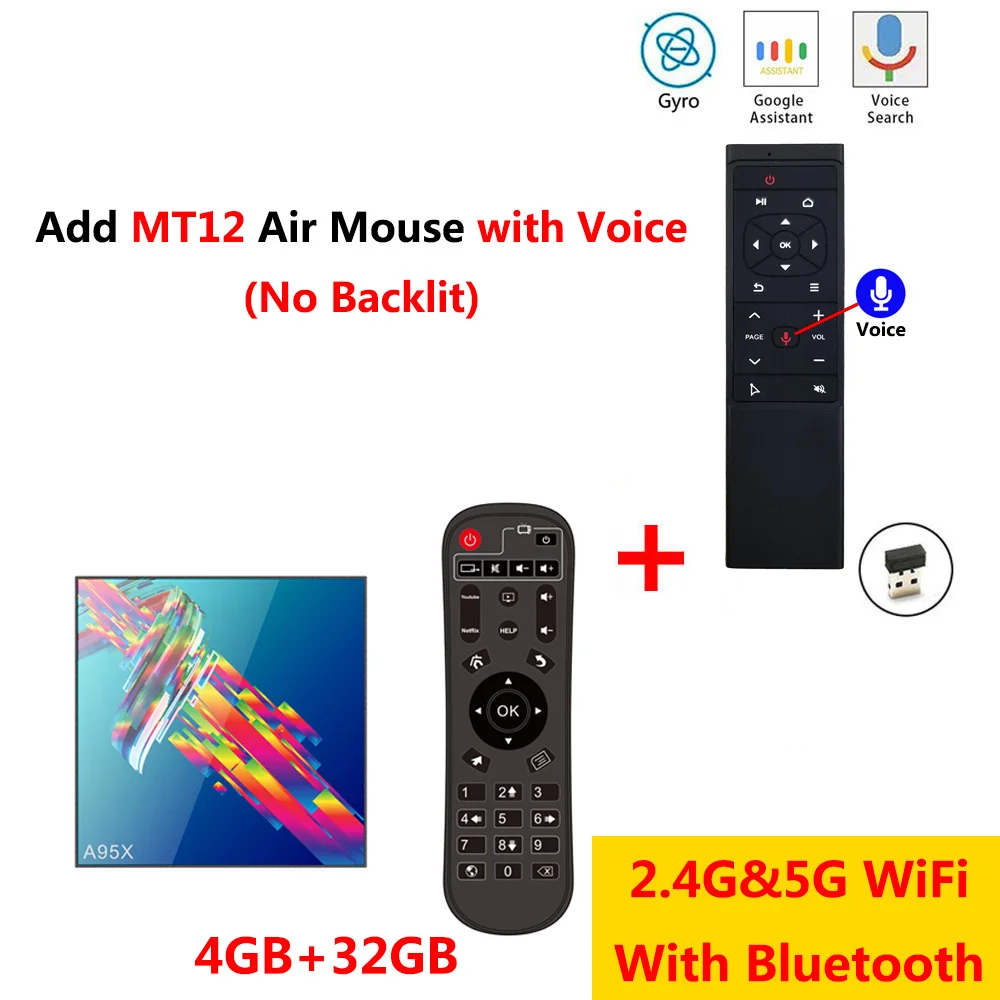 4GB 32GB add MT12 A95X R3 Smart tv Box Android 9,0 4 Гб ОЗУ 32 Гб 64 Гб ПЗУ 2,4G 5G WiFi Bluetooth 4,0 медиаплеер RK3318 2 Гб 16 Гб 4K HD телеприставка - Цвет: 4GB 32GB add MT12
