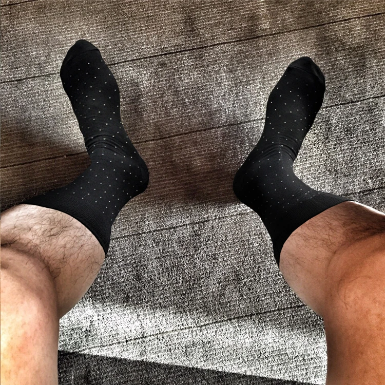 Calcetines largos para hombre, medias negras, de punto blanco, para fútbol, par|Calcetines de hombres| - AliExpress