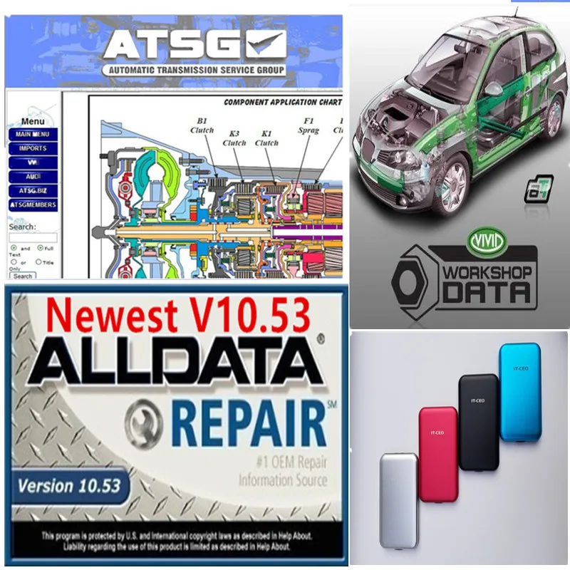 2020 Hot Sell Alldata Software 10.53 auto repair software vivid workshop 10.2 atsg 2017 car diagnostic tool in 750GB hdd usb3.0 |